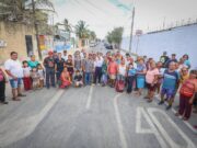 Cumple Ana Paty Peralta a los vecinos de la sm 103 con pavimentación de la calle 36