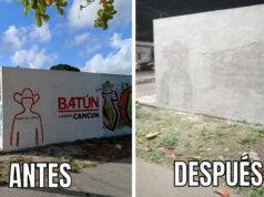 Elimina Batún pinta en parque; Aldana promete borrar dos; ambos niegan autoría directa