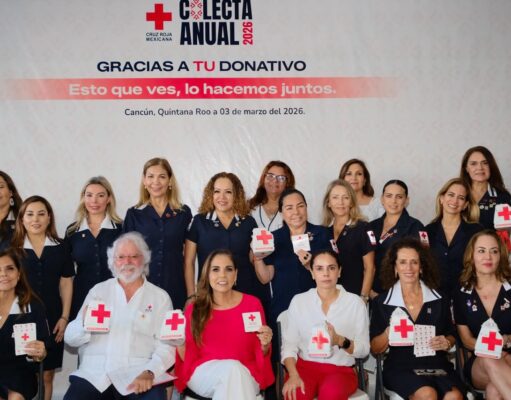 Inicia colecta 2026 de la Cruz Roja Mexicana en Cancún; Mara Lezama llama a sumar voluntades para salvar más vidas