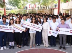 Entregan Mara Lezama y Blanca Merar un domo deportivo en Colegio de Bachilleres de Puerto Morelos
