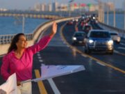 Puntual, a las 6:30 de la mañana Mara Lezama abre a la circulación el majestuoso Puente Vehicular Nichupté