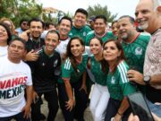 Ana Paty Peralta y Mara Lezama viven partido inaugural de México en Cancún Fut Fest
