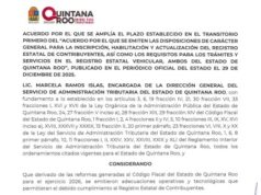 Extienden hasta fin de año plazo para regularizar inscripción al REC en Quintana Roo