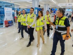 Supervisan Mara Lezama y titular de Aduanas avances para continuar con la agilización de atención a pasajeros en el Aeropuerto de Cancún