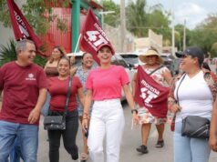 Ana Paty Peralta comparte los logros de la Cuarta Transformación en la Zona Continental de Isla Mujeres