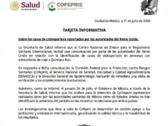 Investiga Secretaría de Salud casos de ciclosporiasis reportados por Reino Unido en viajeros que visitaron Quintana Roo