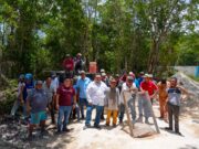 Chacón supervisa avances de los trabajos de construcción de la barda perimetral de la unidad deportiva Revolución
