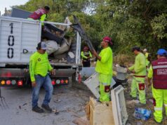 Con mega brigada de limpieza integral, Ayuntamiento de BJ atiende Paraíso Maya