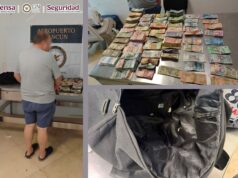 Aseguran casi 1.8 millones de pesos en 14 divisas en el Aeropuerto de Cancún