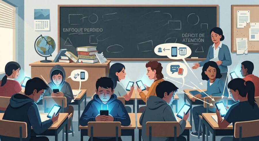Estudiantes y celulares