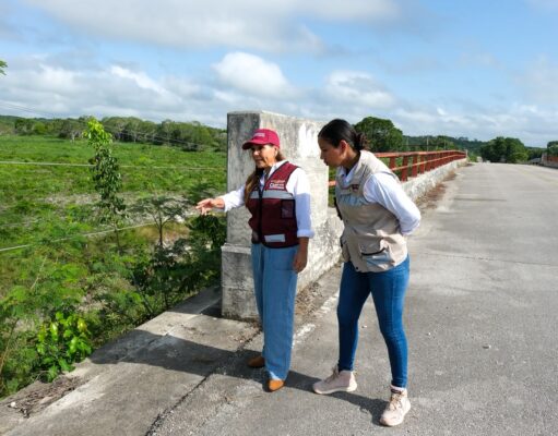 Anuncia Mara Lezama rehabilitación total del puente hacia Nuevo Bécar tras casi 10 años sin atención