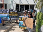 Protestan para exigir reubicación de delfines en Ventura Park
