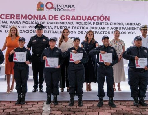 Encabeza Mara Lezama graduación de 244 nuevos Policías y la creación del primer agrupamiento contra artefactos explosivos