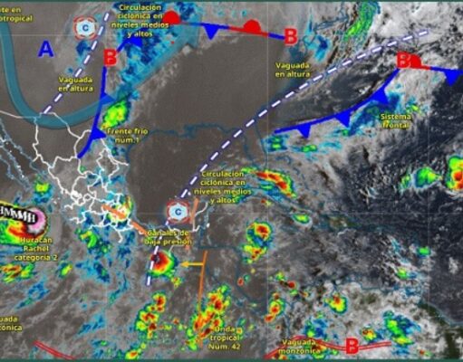 Recibirá Quintana Roo lluvias fuertes por la interacción de «Rachel» con otros sistemas