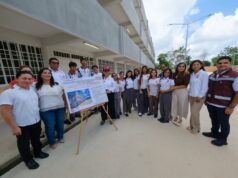 Entrega Mara Lezama primera etapa del CBTIS 301 en Cancún