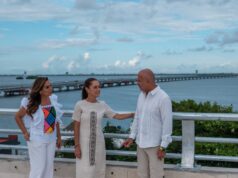 Supervisan Claudia Sheinbaum y Mara Lezama obras del distribuidor Kukulcán, conexión estratégica del Puente Nichupté